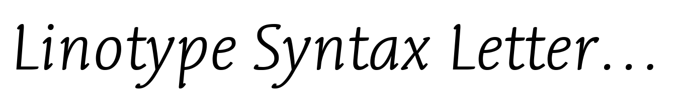 Linotype Syntax Letter Light Italic